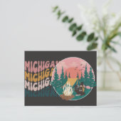 Michigan Camping Adventure Postcard Postkarte (Stehend Vorderseite)