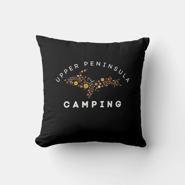 Michigan - Camping Obere Halbinsel Pillow Kissen (Vorderseite)