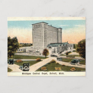 Michigan Central Depot Detroit Michigan Vintage Po Postkarte