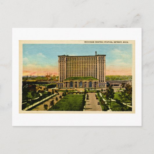 Michigan Central Station Detroit, Michigan Postkarte (Vorderseite)