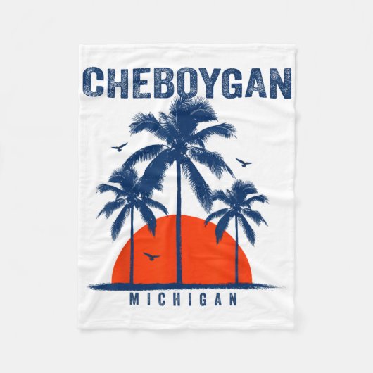 Michigan Cheboygan Ocean Surfing Surfboarding Fleecedecke (Vorderseite)
