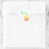 michigan chill fade quadratischer aufkleber (Tasche)