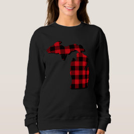 Michigan Christmas Red Kariert Staat Map Sweatshir Sweatshirt