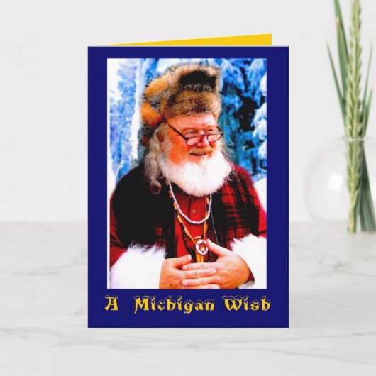 Michigan Christmas Wish Feiertagskarte (Vorderseite)