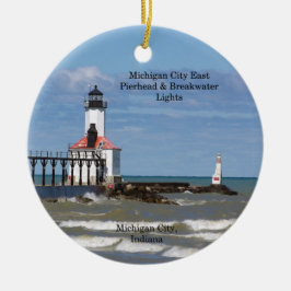 Michigan City East Pier & Bkw Lights Ornament