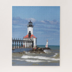 Michigan City East Pierhead & Bkw Lights Puzzle