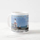 Michigan City East Pierhead & Breakwater Lights Ta Kaffeetasse (Vorderseite Links)