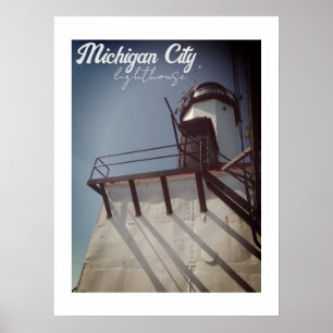 Michigan City IN Leuchtturm Poster