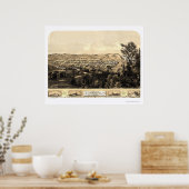 Michigan City, IN Panorama Karte - 1869a Poster (Küche)