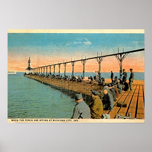 Michigan City, Indiana Fishing Pier Poster (Vorne)