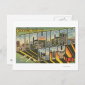 Michigan City, Indiana - Große Buchstabenszenen Postkarte (Vorne/Hinten)