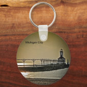 Michigan City Indiana Lighthouse Schlüsselanhänger (Vorderseite)