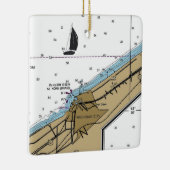 Michigan City Indiana Nautical Chart Keramikornament (Rechts)
