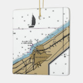 Michigan City Indiana Nautical Chart Keramikornament (Links)