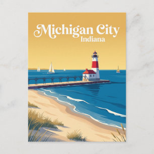 Michigan City, Indiana Postkarte