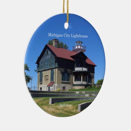 Michigan City Lighthouse Circle Ornament (Rechts)