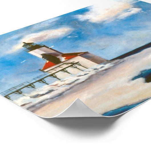 Michigan City Lighthouse Poster (Ecke)