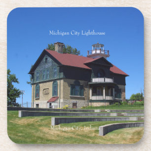 Michigan City Lighthouse set of 6 plastic coasters Getränkeuntersetzer