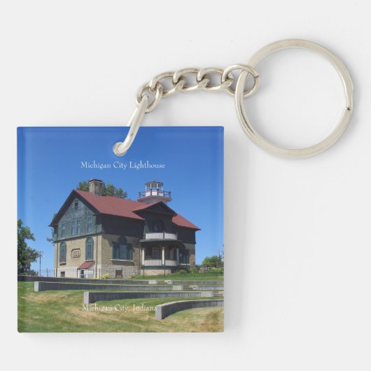 Michigan City Lighthouses Schlüsselkette Schlüsselanhänger (Rückseite)