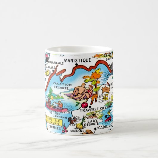 Michigan Colorful Map Kaffeetasse (Mittel)