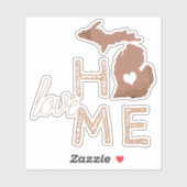 Michigan Copper Silhouette Staat Aufkleber (Blatt)