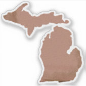 Michigan Copper Silhouette Staat Aufkleber (Vorderseite)