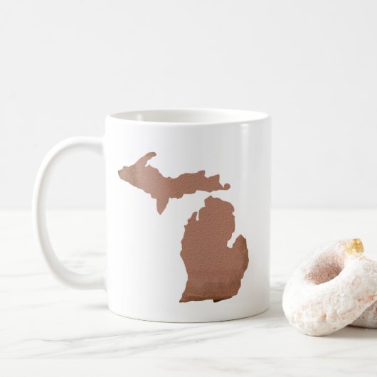 Michigan Copper Silhouette Staat Kaffeetasse (Mit Donut)