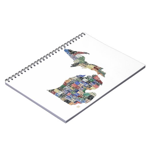 Michigan Counties License Plate Map Art Notebook Notizblock (Linke Seite)