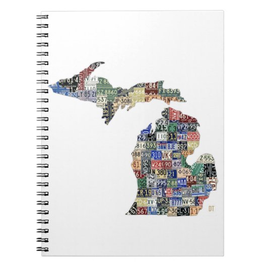 Michigan Counties License Plate Map Art Notebook Notizblock (Vorderseite)