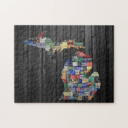 Michigan Counties License Plate Map Puzzle (Horizontal)