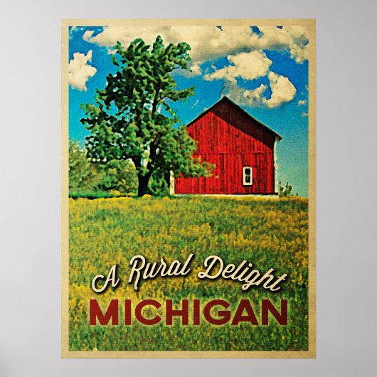 Michigan Country Red Barn Poster (Vorne)