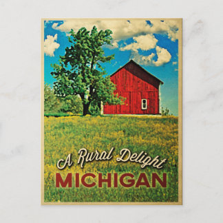 Michigan Country Red Barn Postkarte