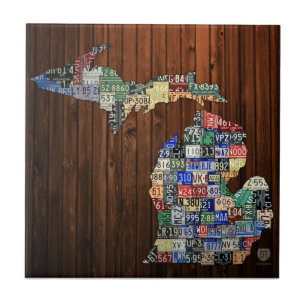 Michigan Countys Lizenzschildkarte Keramikfliese