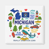 Michigan Custom Family Trip Keepsake Magnet (Vorne)
