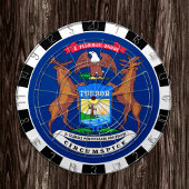 Michigan Dartboard USA & Michigan Flag / Spielbret Dartscheibe