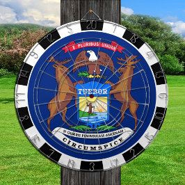 Michigan Dartboard USA & Michigan Flag / Spielbret Dartscheibe
