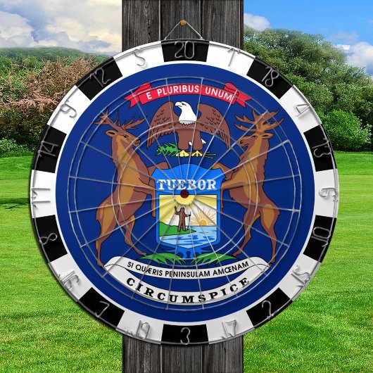 Michigan Dartboard USA & Michigan Flag / Spielbret Dartscheibe