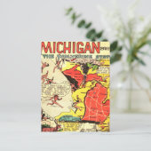 Michigan der Wolverine-Staat Postkarte (Stehend Vorderseite)