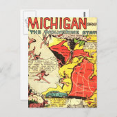Michigan der Wolverine-Staat Postkarte (Vorne/Hinten)
