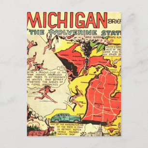Michigan der Wolverine-Staat Postkarte
