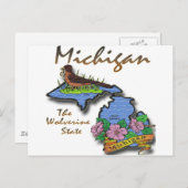 Michigan der Wolverine-Staat Robin Apple Postkarte (Vorne/Hinten)