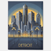 Michigan Detroit Art Deco Style Magnet (Vorderseite)