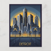 Michigan Detroit Art Deco Style Postkarte (Vorderseite)