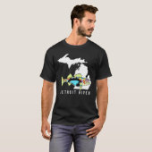 Michigan Detroit River Walleye Fischen Süßwasser T-Shirt (Vorne ganz)