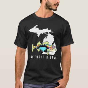Michigan Detroit River Zander Angeln Süßwasser T-Shirt
