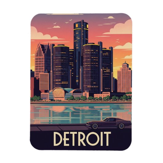 Michigan Detroit Travel Magnet (Vertikal)