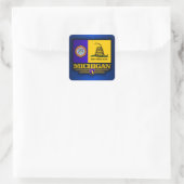 Michigan (DTOM) Quadratischer Aufkleber (Tasche)