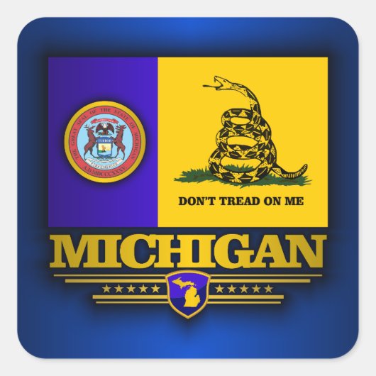 Michigan (DTOM) Quadratischer Aufkleber (Vorderseite)