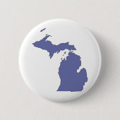 Michigan: Ein BLAUER Staat Button (Vorderseite)