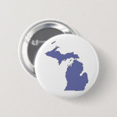 Michigan: Ein BLAUER Staat Button (Vorne & Hinten)